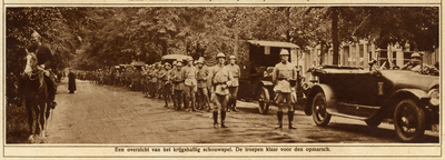 98897 Afbeelding van enkele legeronderdelen die staan opgesteld op de Maliebaan te Utrecht voor de parade die wordt ...